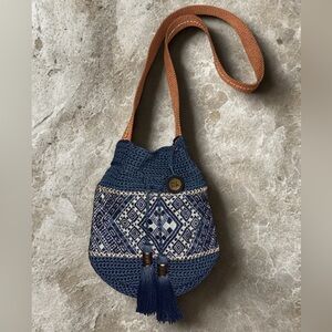 The Sak Navy and Tan Crossbody Bag
